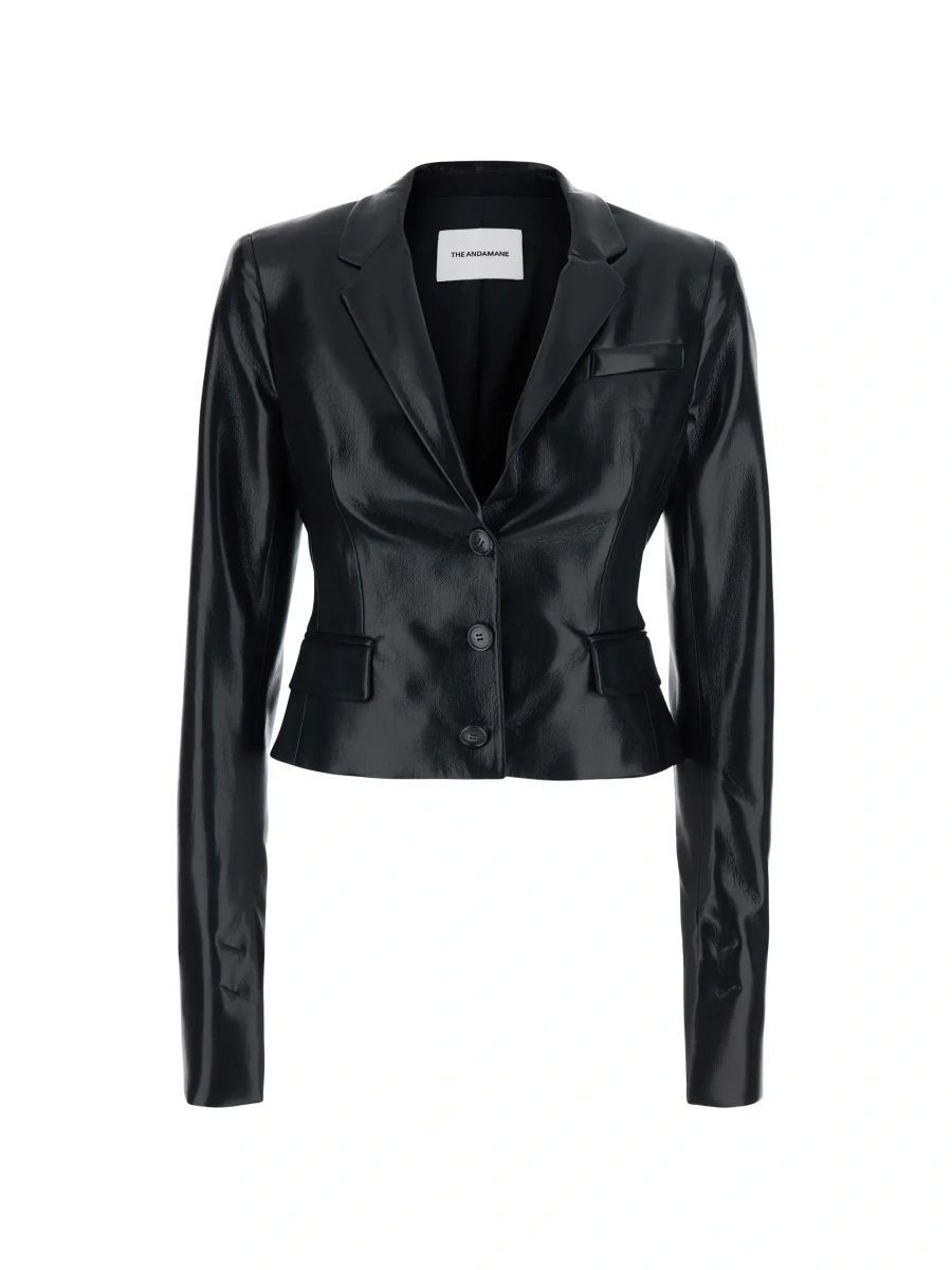 Sacou THE ANDAMANE negru din piele ecologica - Img 6