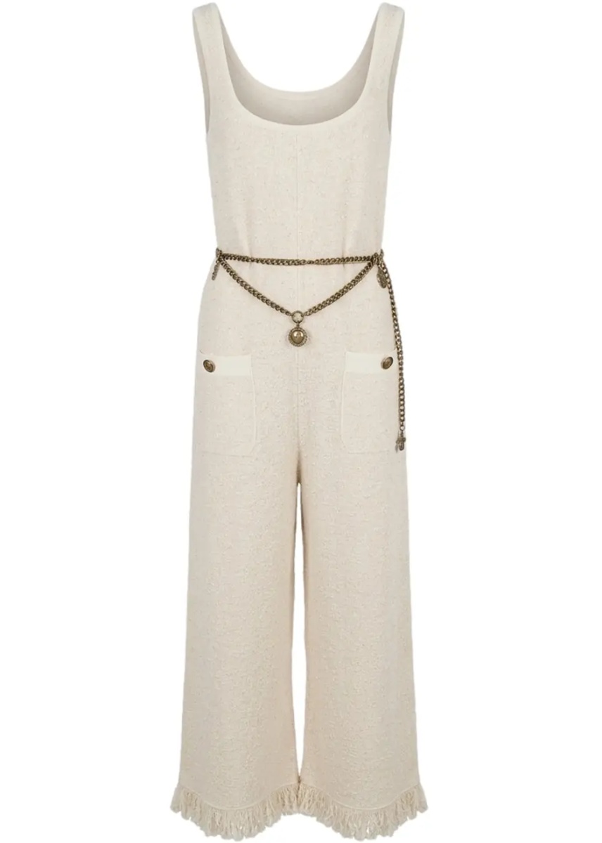 Salopete Bouclé knit jumpsuit with belt - Img 2