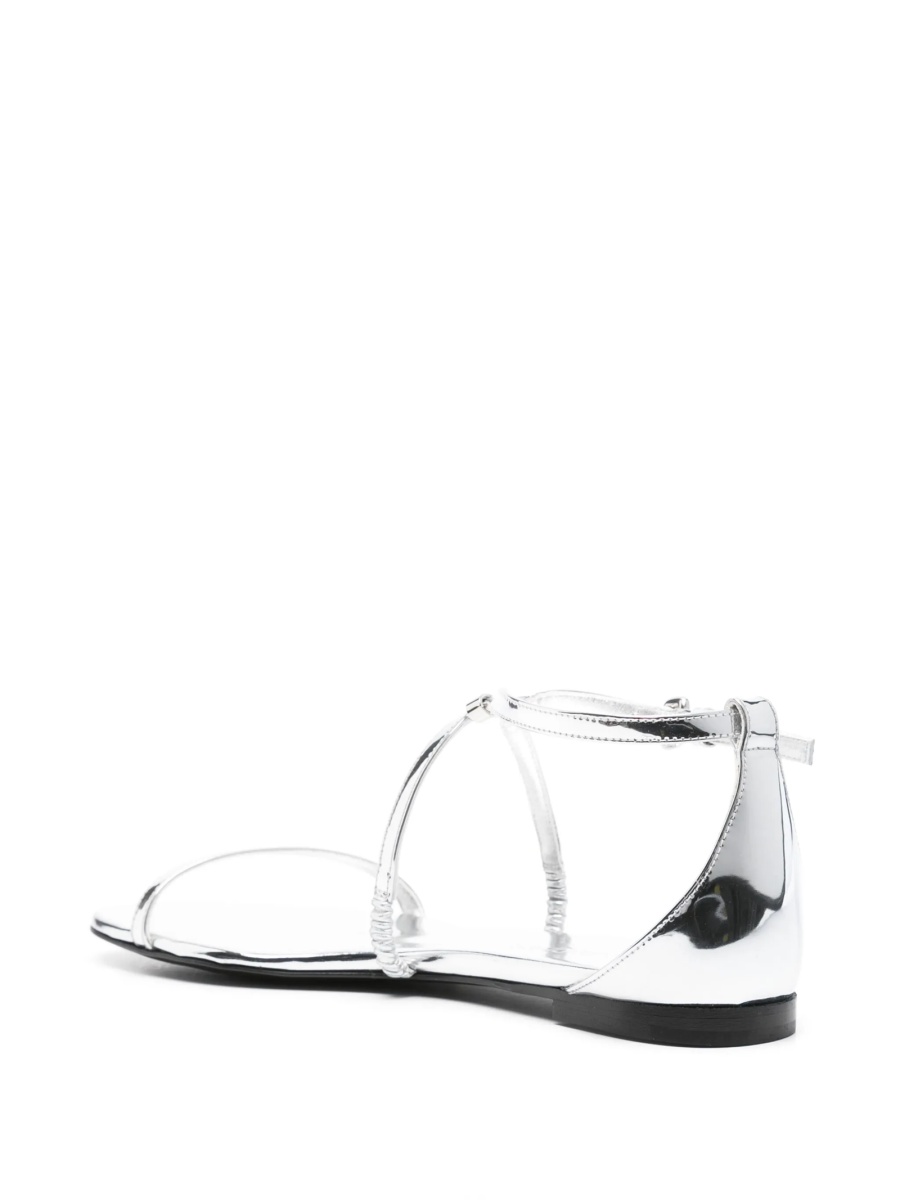 Sandale Alexander McQueen argintii din piele - Img 3