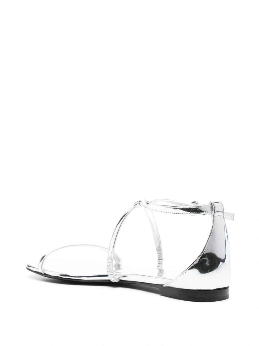 Sandale Alexander McQueen argintii din piele - Img 3
