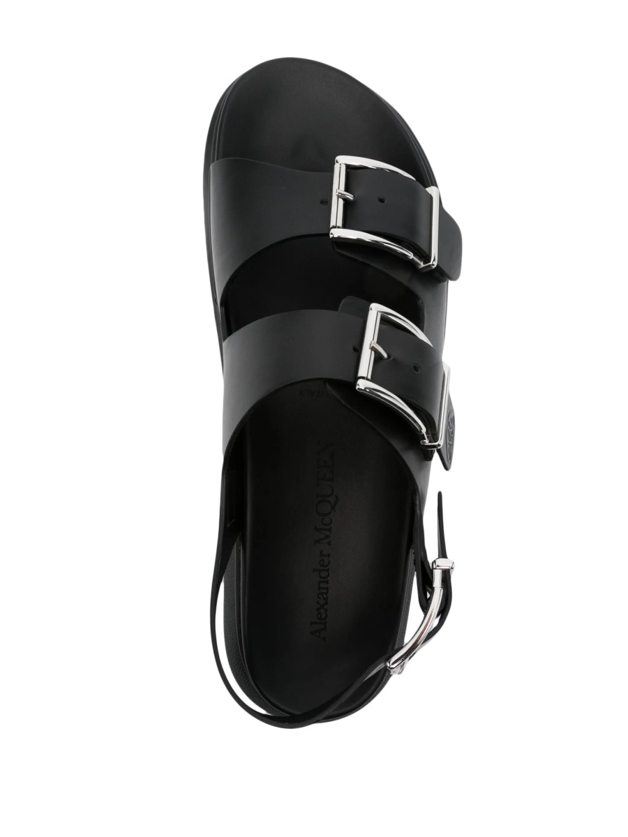 Sandale Alexander McQueen negre din piele - Img 4