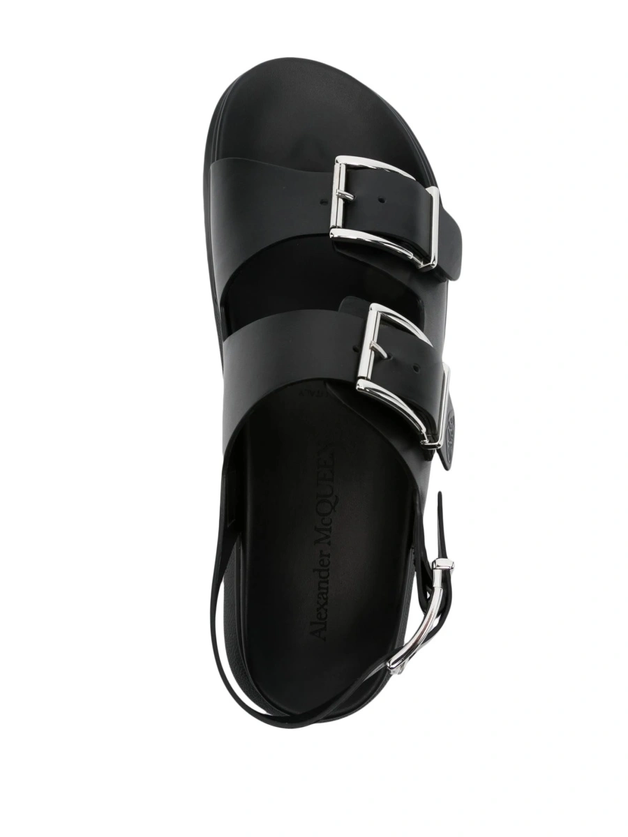 Sandale Alexander McQueen negre din piele - Img 4