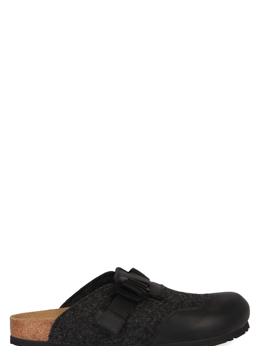 Sandale Birkenstock gri din piele si material textil - Img 4