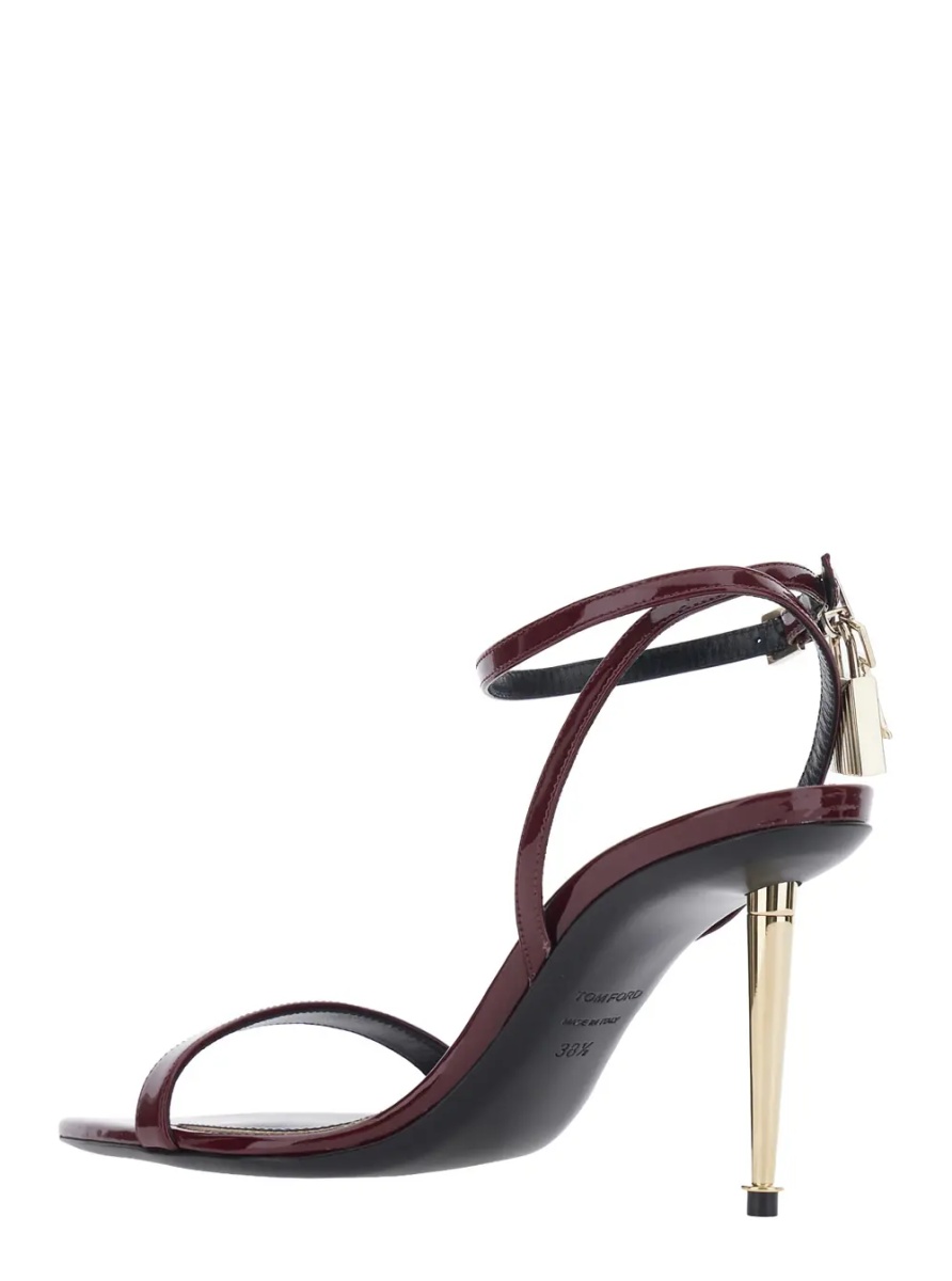 Sandale Bordeaux Sandals with High Stiletto Heel and Adjustable Ankle Strap Closure in Leather for Women - Img 3
