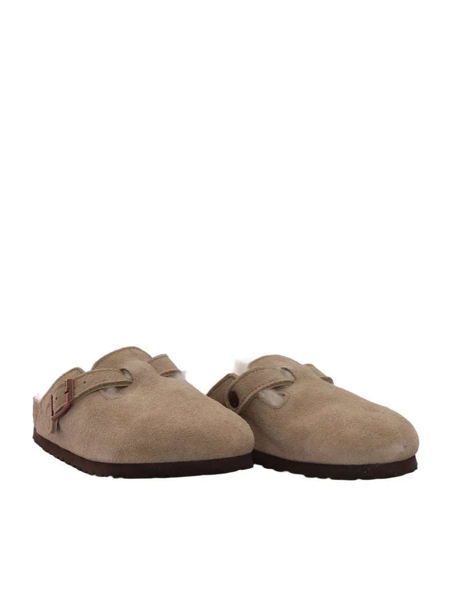 Sandale Boston Kids Shearling taupe, Suede Leather, Narrow Fit - Img 2