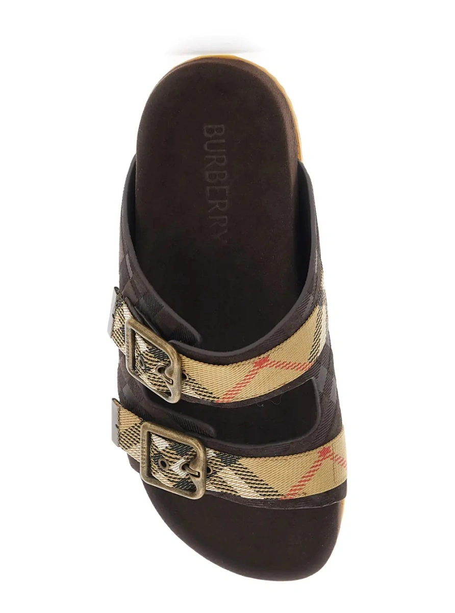 Sandale Burberry maro din piele - Img 4