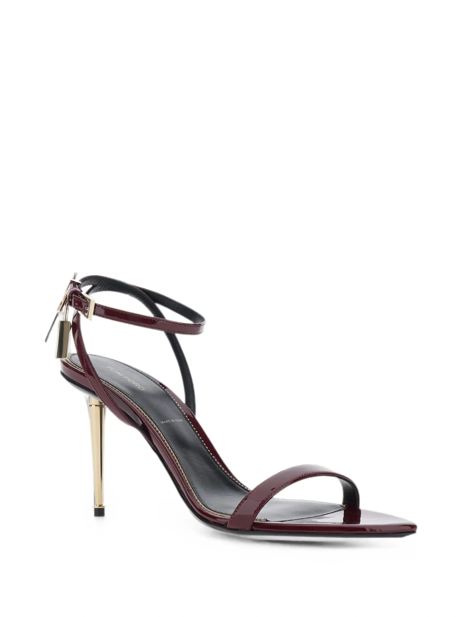 Sandale cu toc Tom Ford mov din piele - Img 5
