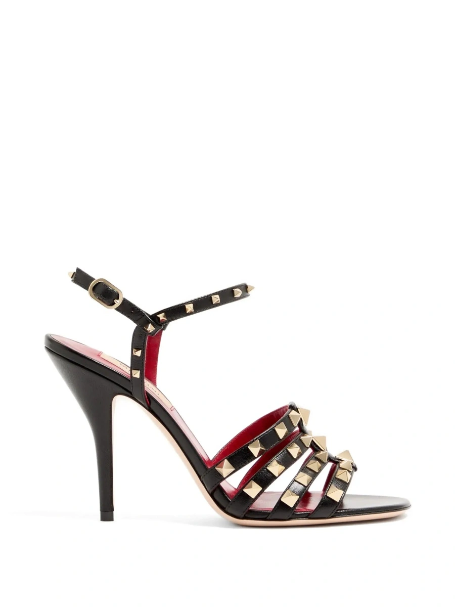Sandale cu toc Valentino Garavani 'Rockstud' negre din piele - Img 9