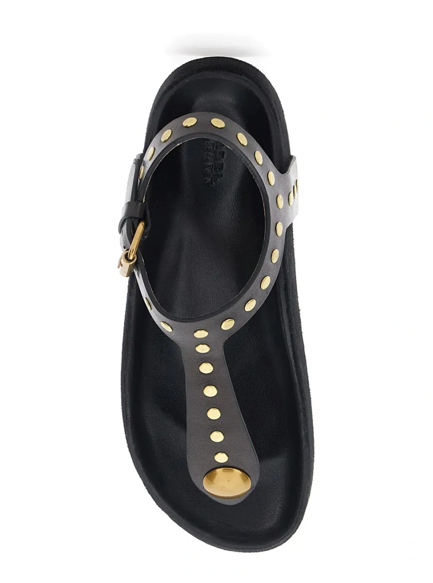 Sandale Isabel Marant negre din piele 'Enore' - Img 4