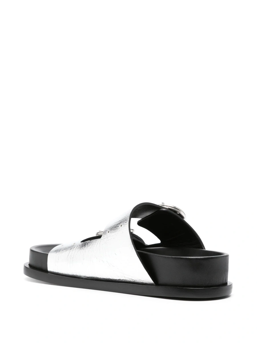 Sandale Jil Sander argintii din piele - Img 3