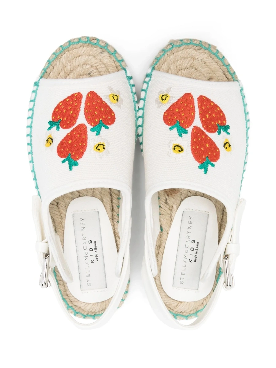 Sandale Stella McCartney albe din material textil - Img 3