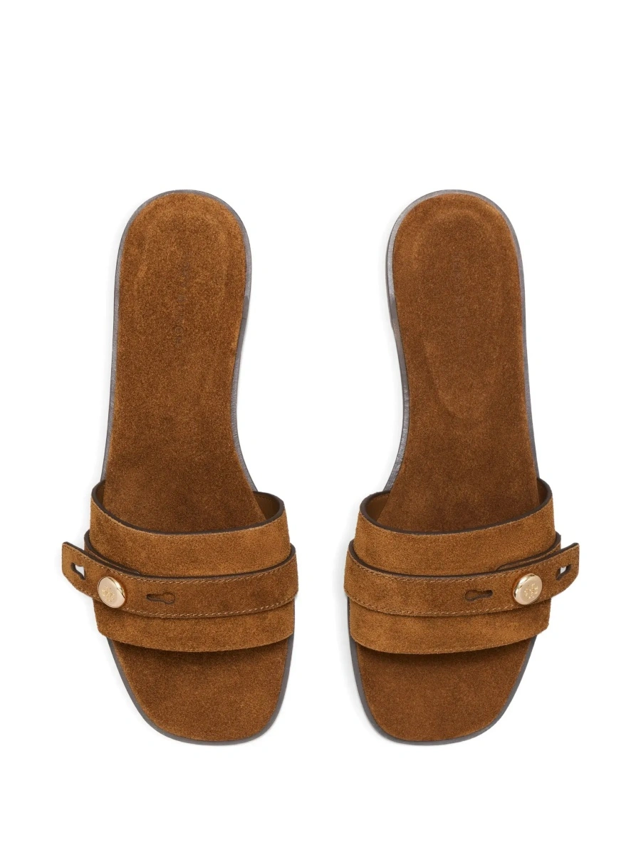 Sandale Tory Burch maro din piele intoarsa 'Romy' - Img 6