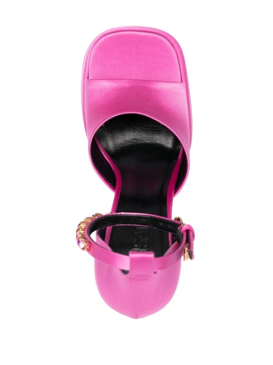 Sandale Versace roz din material textil - Img 4