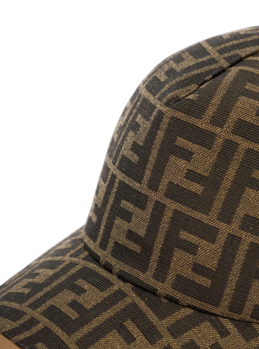 Sapca Baseball Hat with FF All-Over Motif in Cotton Blend Brown Men - Img 3