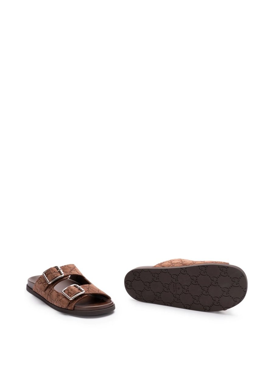 Slapi Gucci maro din piele intoarsa - Img 4