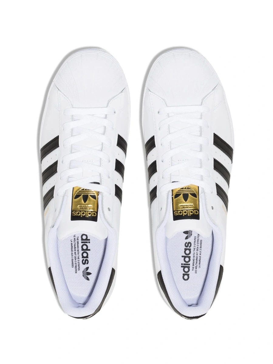 Sneakers adidas Originals superstar albi din cauciuc si piele - Img 4