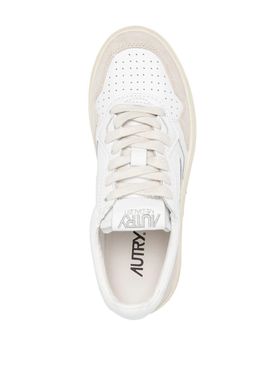 Sneakers AUTRY albi din nylon si piele intoarsa - Img 4