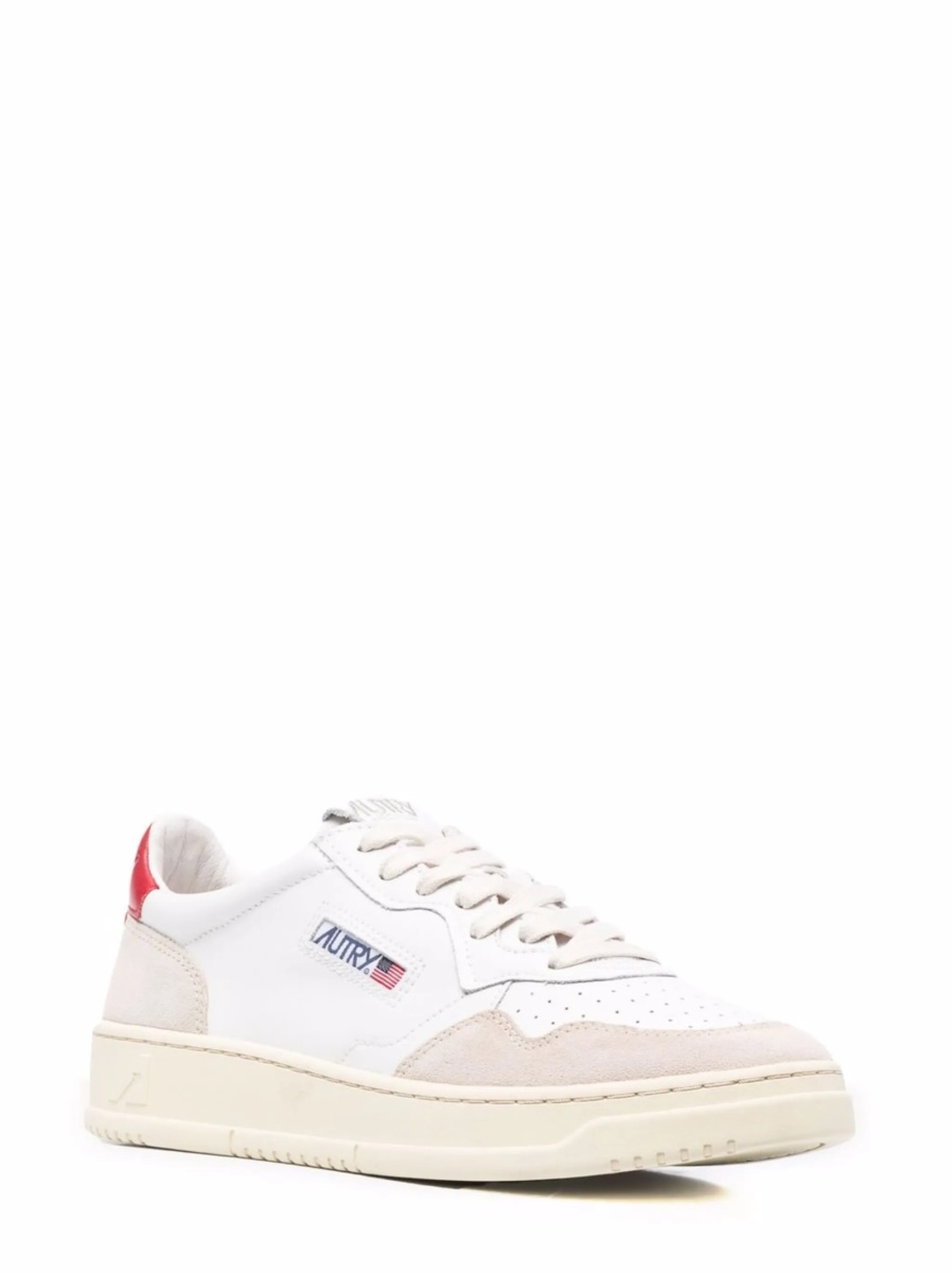 Sneakers AUTRY albi din piele si material textil - Img 2
