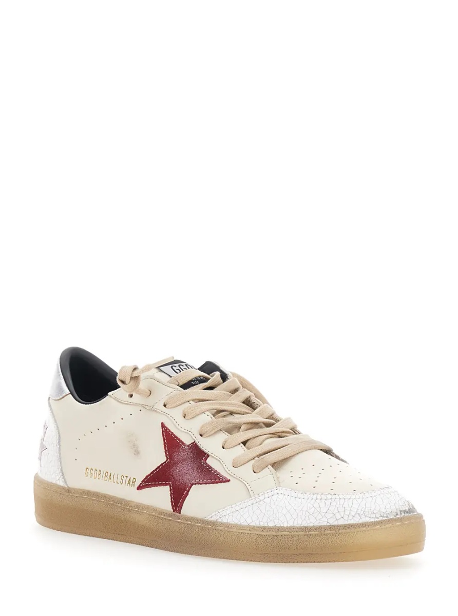 Sneakers 'Ballstar' Beige Sneakers Low Top with star patch on the side in leather for men - Img 2