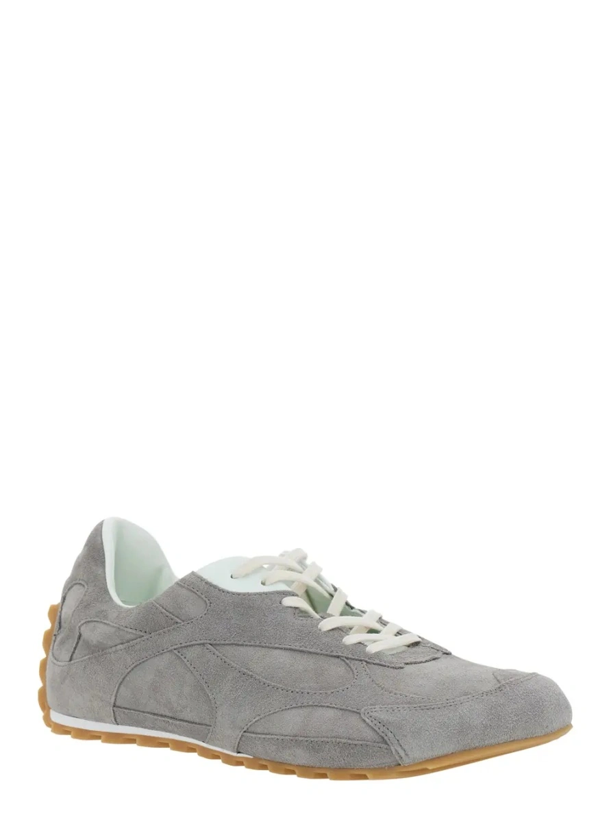 Sneakers Bottega Veneta gri din piele intoarsa - Img 2