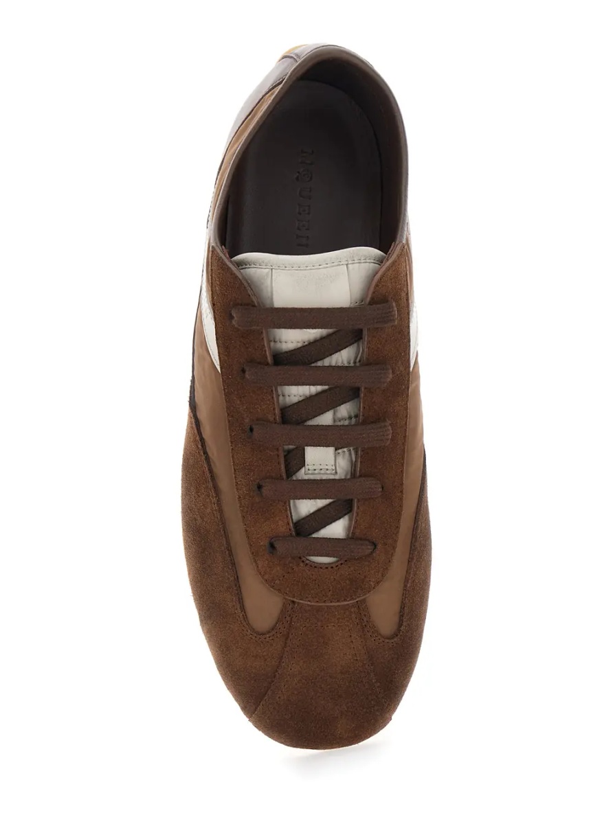 Sneakers 'Boxe' Brown low top sneakerswith Bicolored Details and Logo Lettering on the Side in Suede for Men - Img 4