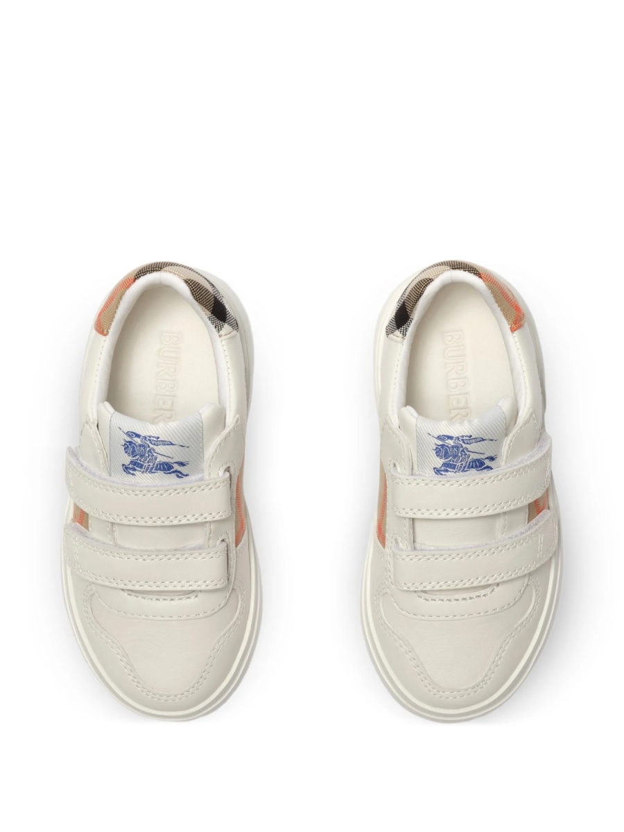 Sneakers Burberry neutri din bumbac si piele - Img 2