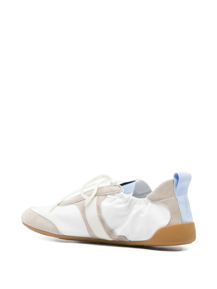 Sneakers Chloe albi din piele intoarsa si nylon - Img 3