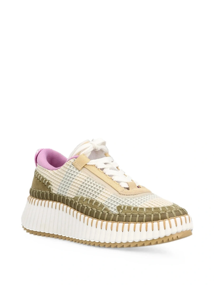 Sneakers Chloe 'Nama' bej din piele intoarsa - Img 5