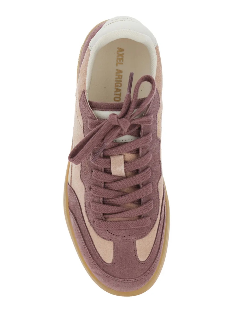 Sneakers 'Dice T-Toe' Pink Low Top Sneakers with Contrasting Heel with Logo Lettering in Suede Woman - Img 4