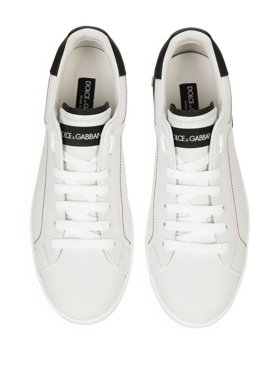 Sneakers Dolce &amp; Gabbana albi din piele - Img 4