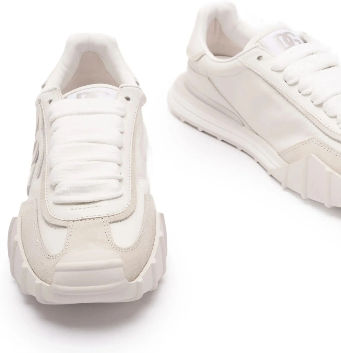 Sneakers Dolce &amp; Gabbana albi din textil si piele - Img 8