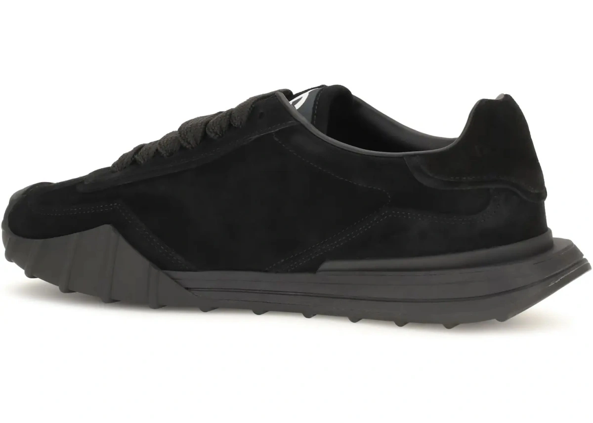 Sneakers Dolce &amp; Gabbana negri din piele intoarsa - Img 3