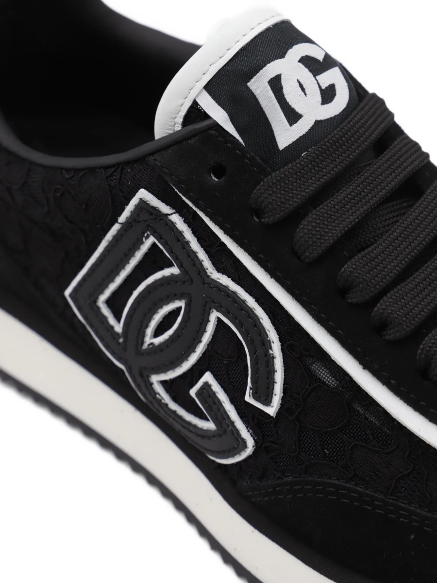 Sneakers Dolce &amp; Gabbana negri din vascoza si bumbac - Img 4