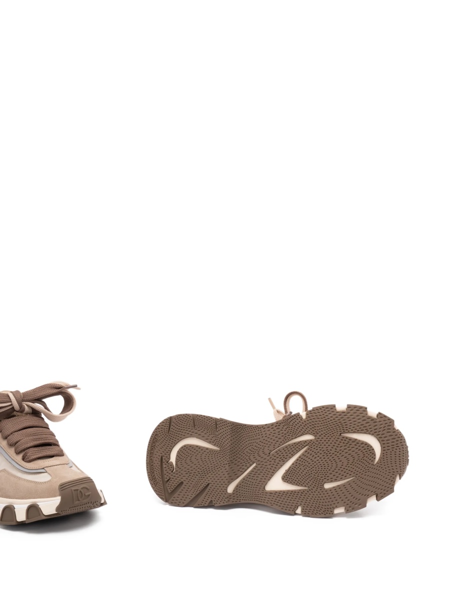 Sneakers Dolce &amp; Gabbana neutri din piele si elastan - Img 4