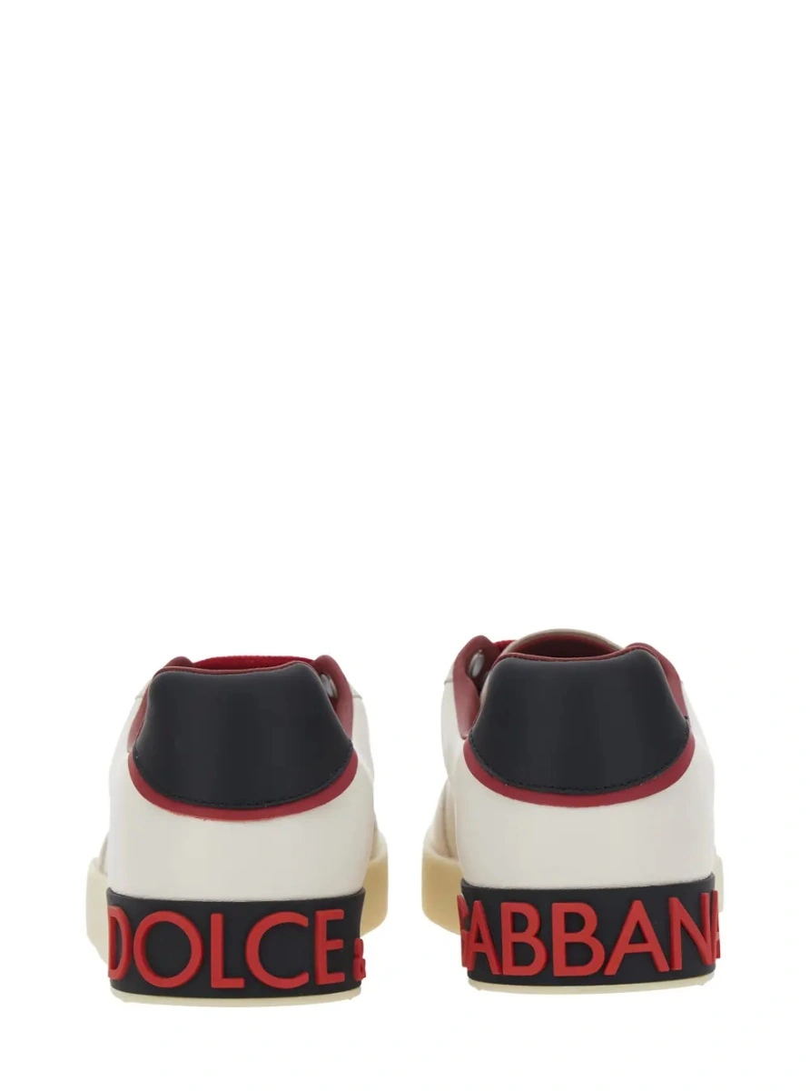 Sneakers Dolce &amp; Gabbana 'Portofino' albi din piele 'Portofino Custom' - Img 5