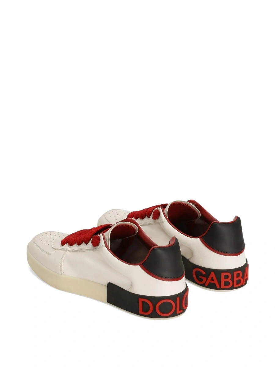 Sneakers Dolce &amp; Gabbana 'Portofino' albi din piele 'Portofino Custom' - Img 8