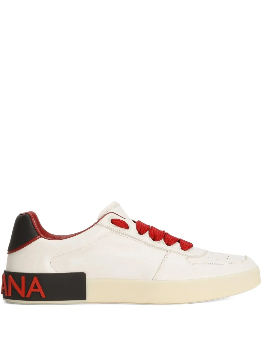 Sneakers Dolce &amp; Gabbana 'Portofino' albi din piele 'Portofino Custom' - Img 9