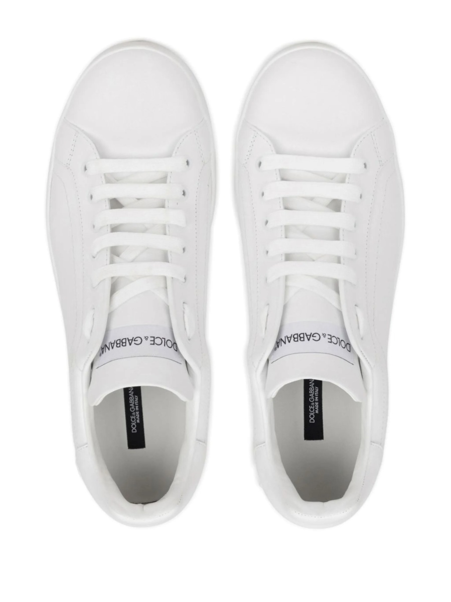 Sneakers Dolce &amp; Gabbana Portofino albi din piele - Img 4