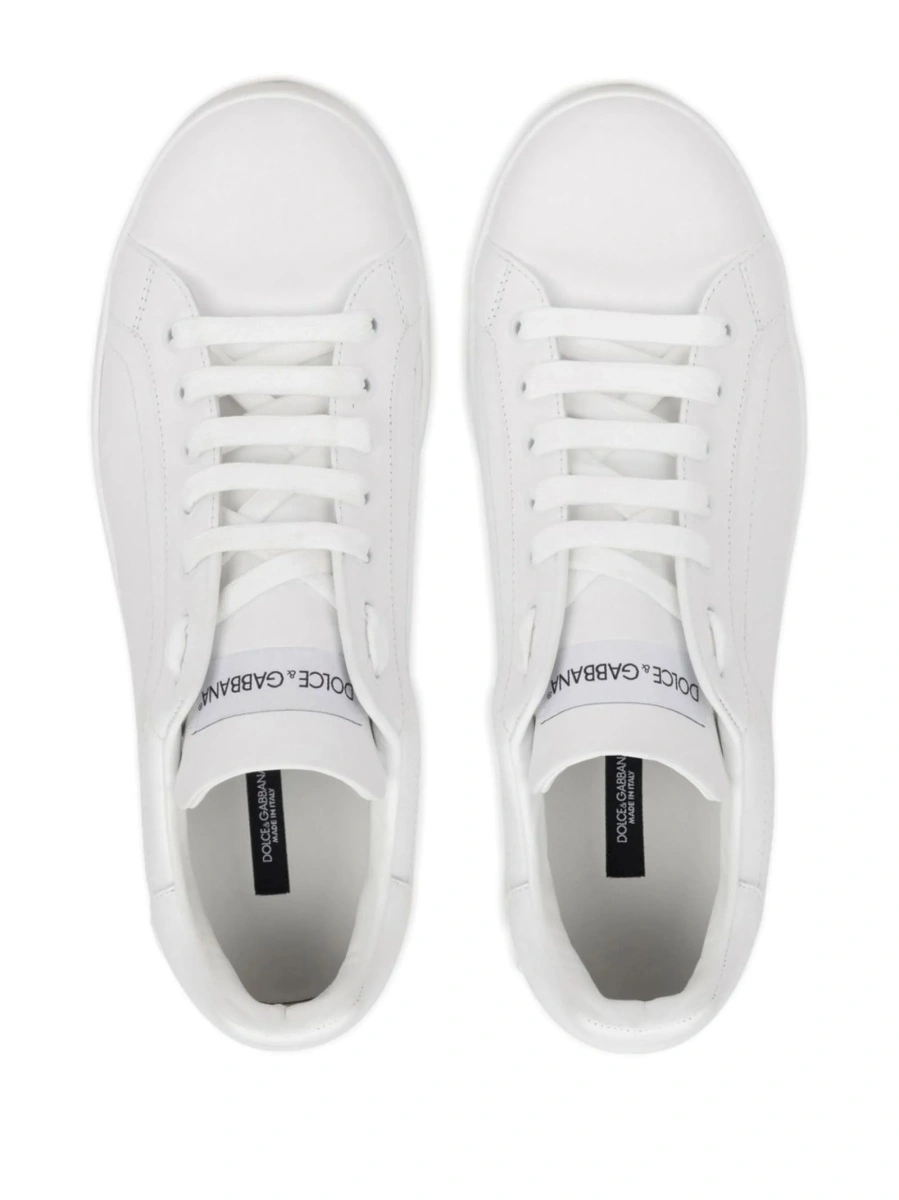 Sneakers Dolce &amp; Gabbana Portofino albi din piele - Img 4
