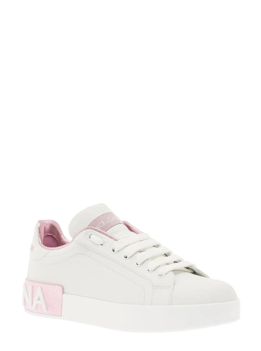 Sneakers Dolce &amp; Gabbana 'Portofino' albi din piele - Img 2