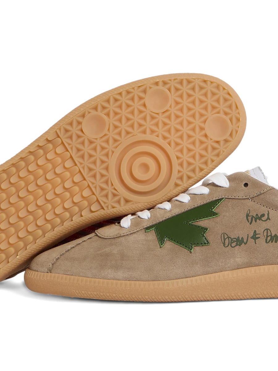 Sneakers DSQUARED2 neutri din piele intoarsa si piele - Img 5