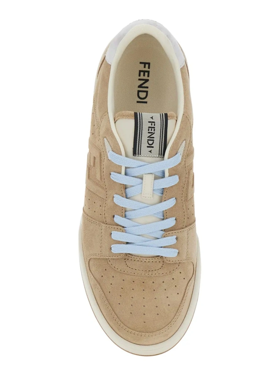 Sneakers Fendi bej din piele intoarsa - Img 4