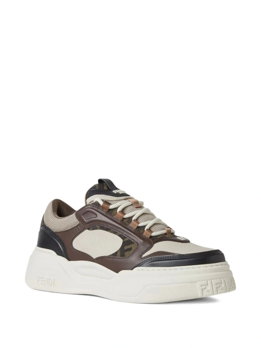 Sneakers Fendi 'Force' multicolor din jacquard FF si piele - Img 5