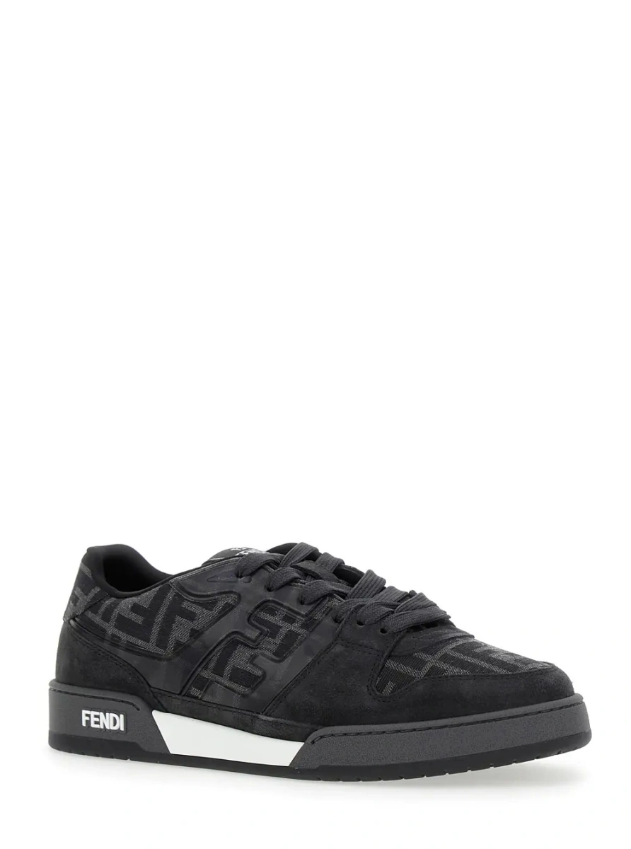 Sneakers Fendi gri din piele 'Match' - Img 2