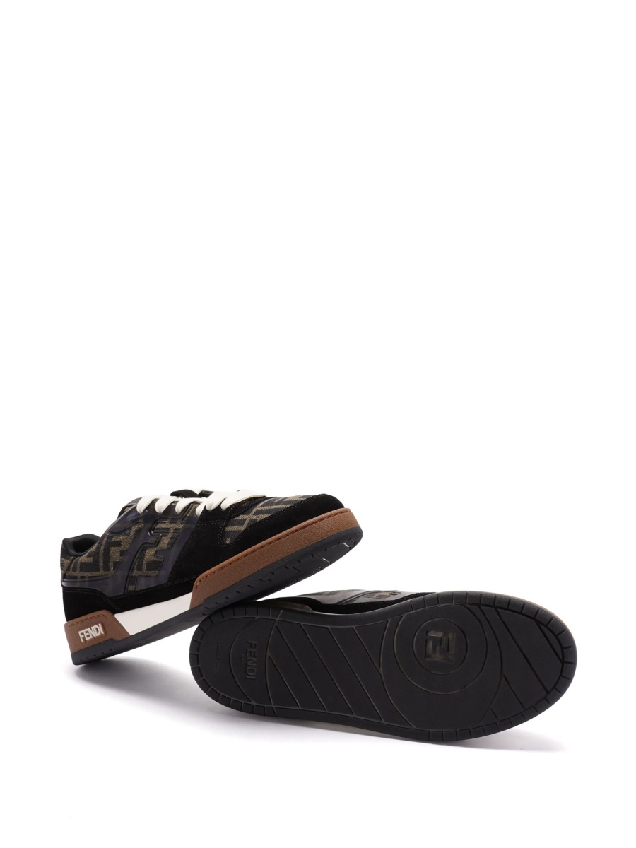 Sneakers Fendi maro din material textil si piele - Img 4
