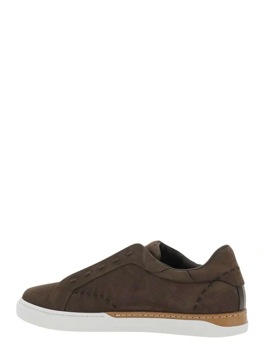 Sneakers Fendi maro din piele 'City' - Img 3