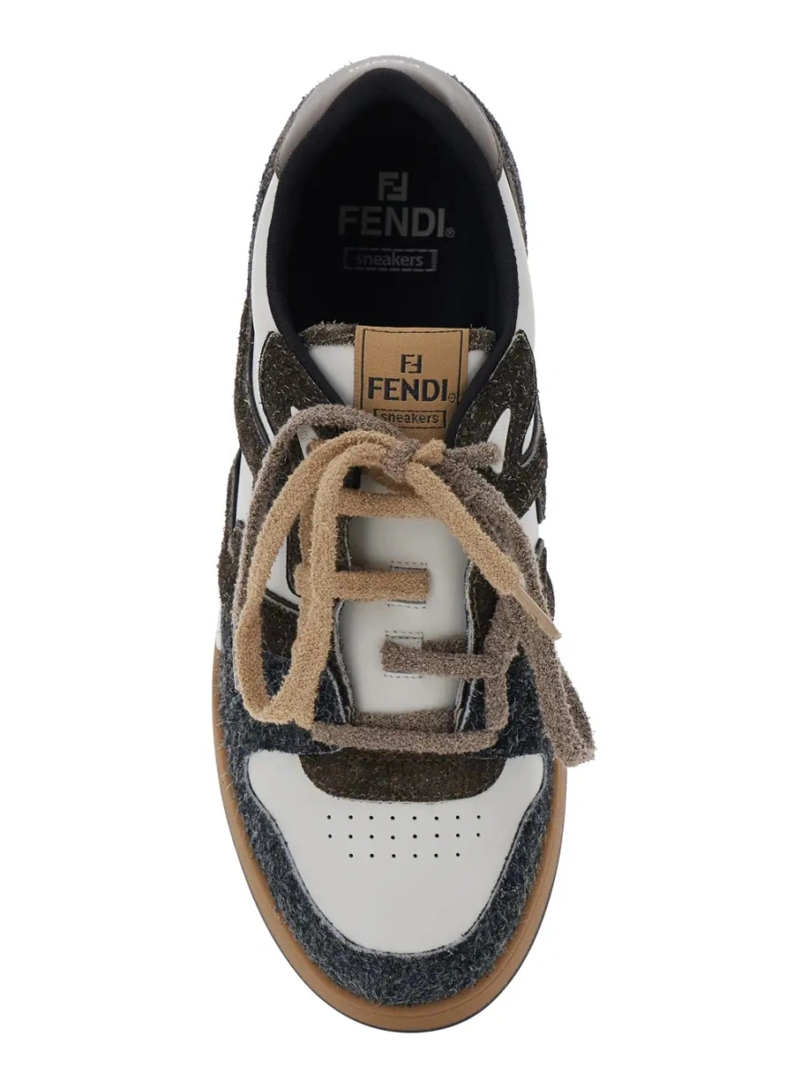 Sneakers Fendi maro din piele intoarsa - Img 4