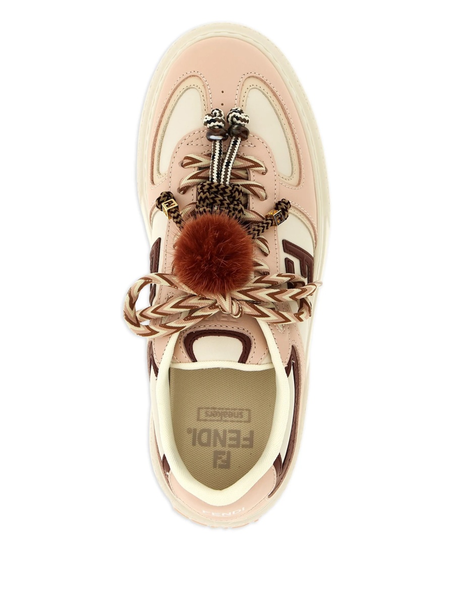 Sneakers Fendi neutri din piele - Img 3