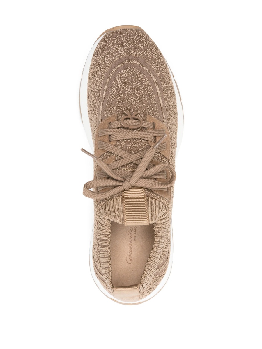 Sneakers Gianvito Rossi maro din material textil - Img 4