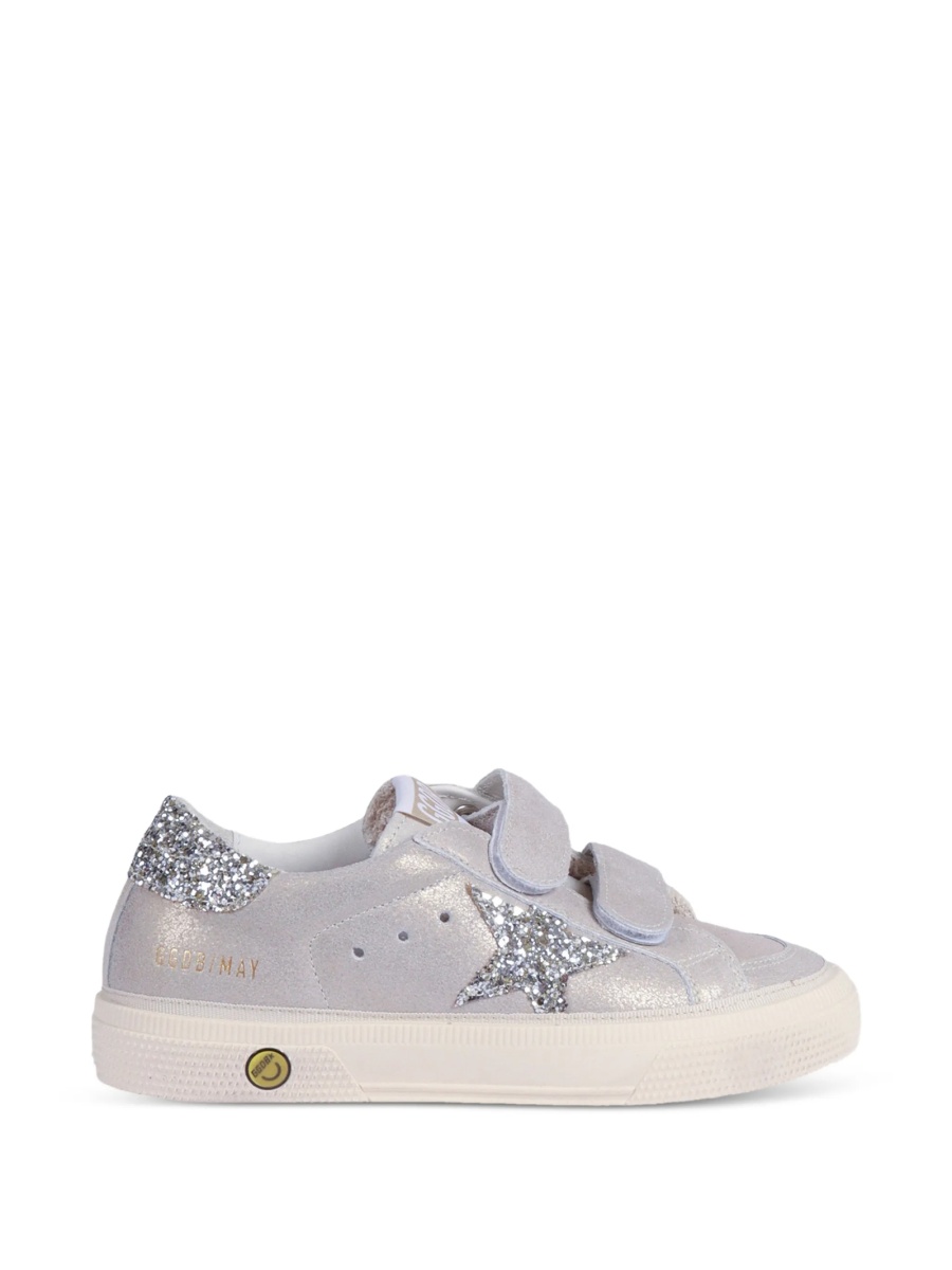 Sneakers Golden Goose argintii din piele intoarsa - Img 2
